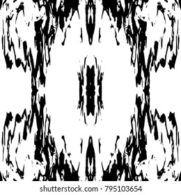 Black and white marble seamless pattern. Ink hand painted texture