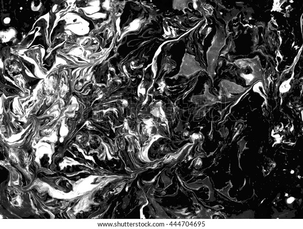 白黒の大理石のテクスチャー ベクター手描きのアートワーク 液体塗料パターン 緑の墨流しの技法の抽象的なカラフル背景 のベクター画像素材 ロイヤリティ フリー