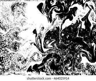 Black and white marbled texture. Grunge vector illustration. Ink marble background. Abstract ebru paper. Liquid pattern.