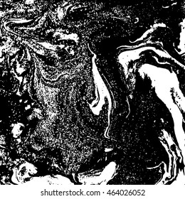 Black and white marbled texture. Grunge vector illustration. Ink marble background. Abstract ebru paper. Liquid pattern.