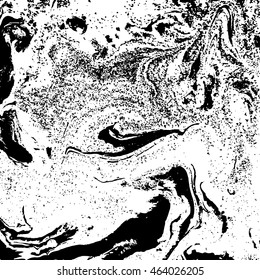 Black and white marbled texture. Grunge vector illustration. Ink marble background. Abstract ebru paper. Liquid pattern.