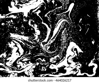 Black and white marbled texture. Grunge vector illustration. Ink marble background. Abstract ebru paper. Liquid pattern.