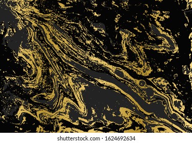 Black and white marbling pattern. Monochrome marble liquid texture.