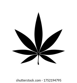 Black and white marijuana vector icon