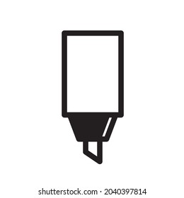icono vectorial de la pluma de marcadores en blanco y negro