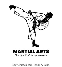 Black and White Martial Arts Illustration