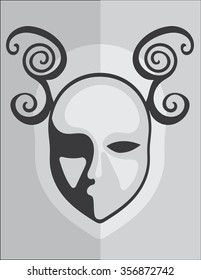 black and white mask