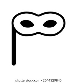 Black and White Mask Icon Symbolizing Mystery and Imagination