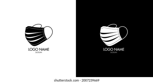 Black and white mask logo vector