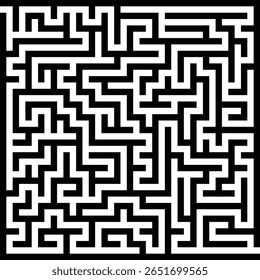Black and white maze activity sheet for brain games and educational activity books. Ideal for printable worksheets and cognitive skill development.
