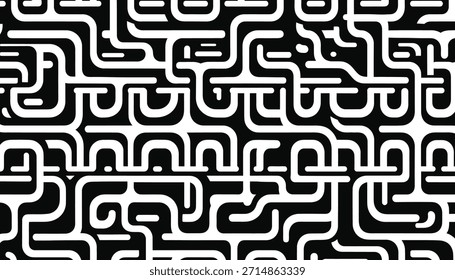Black and white maze pattern with silhouette isolated on transparent background - Powered by Shutterstock - Get 15% off with code: PIKWIZARD15