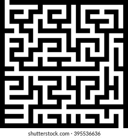 Black and white maze. simple game. Vector illustration