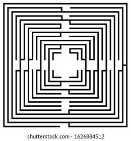 Black and white maze. vector