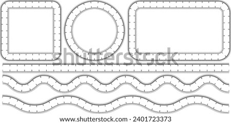 black white measure tape frame set