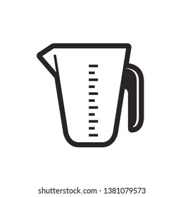 black and white measuring jug isolated on white vector drawing