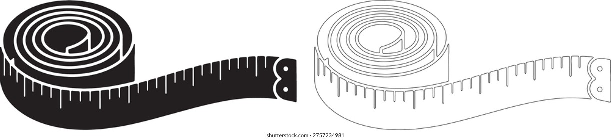 Black and white measuring tape ruler tailor sewing