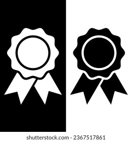 black and white medal icon