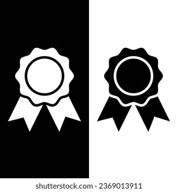 black and white medal icon