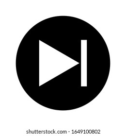 Black and white media player icon Vector illustration on a white background