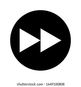 Black and white media player icon Vector illustration on a white background