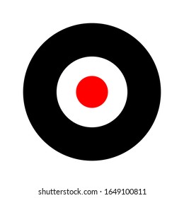 Black and white media player icon Vector illustration on a white background
