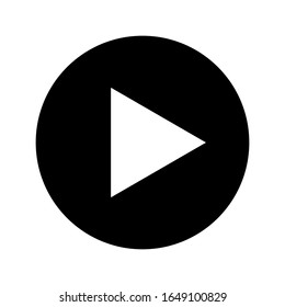 Black and white media player icon Vector illustration on a white background
