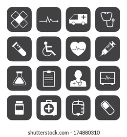 Black White Medical Icons Collection Vector Stock Vector (Royalty Free ...