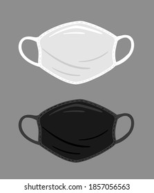 black and white medical masks
