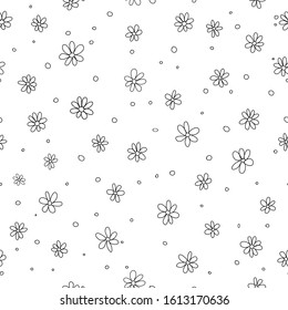 black and white mega floral seamless pattern cut out