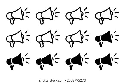Black and White Megaphone Icons Pattern for Communication and Announcement