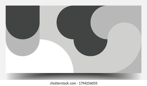 Black and White Memphis Or Bauhaus Swiss Pattern Background. Abstract Bauhaus Geometric Pattern. Monochrome Pattern Wallpaper Vector, Graphic Design Digital Black And White.