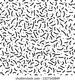 Black and white memphis seamless patterns.