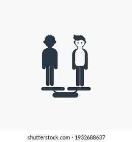 Black with white men icon isolated on clean background. Black with white men icon concept drawing icon in modern style. Vector illustration for your web mobile logo app UI design.