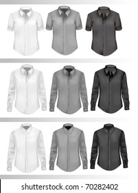Black and white men shirts. Photo-realistic vector illustration.