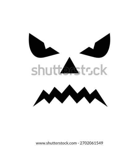 Black and white menacing jack o lantern face Halloween graphic