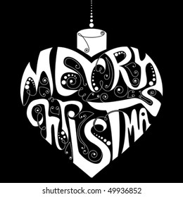 black & white Merry Christmas decoration