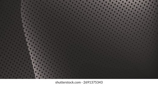 Fondo de malla blanco negro con textura de espejo de metal. Gradiente punteado arte abstracto moderno