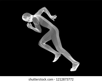 A black and white mesh runner man