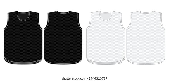 Black and White Mesh Tank Top Front and Back Mockup