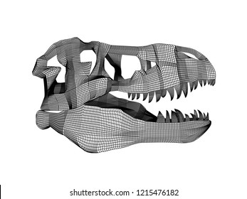 A black and white mesh T-Rex