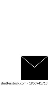 black and white message envelope vector illustration that you can find and see on your cellphone