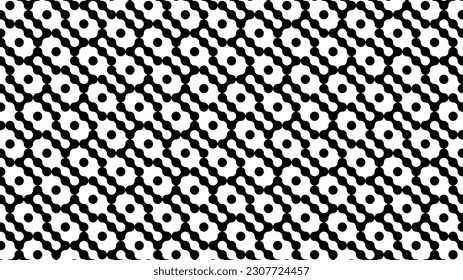 A black and white metal background with an intricate line pattern, filling the frame. Bold font stands out against it.