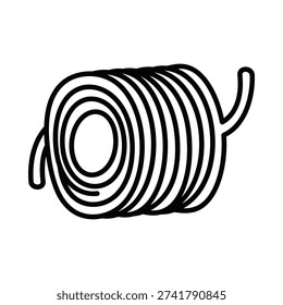 Black and white metal spring coil isolated on white background vector illustration