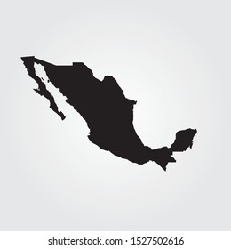 Black And White Mexico Map