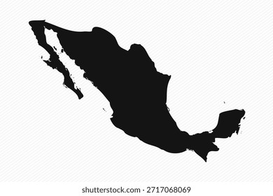 Blanco y Negro México Mapa Simple