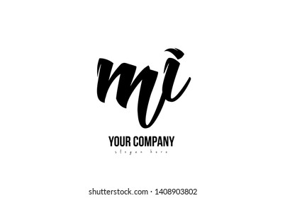 black and white mi m i alphabet letter combination suitable as a logo icon design for a company or business