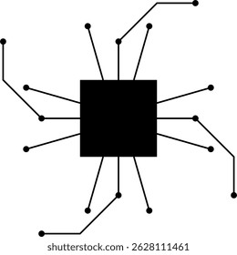 Gráfico de microchip em preto-e-branco