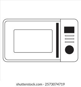 Black and White Microwave Vector Illustration