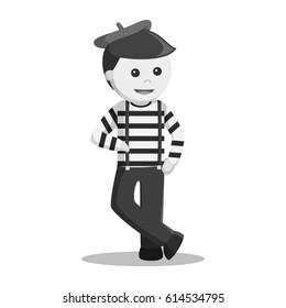 black and white mime stand pose black and white style