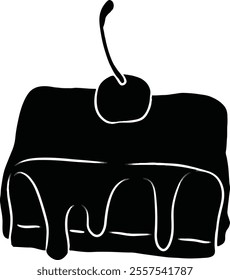 black and white mini cake dessert silhouette